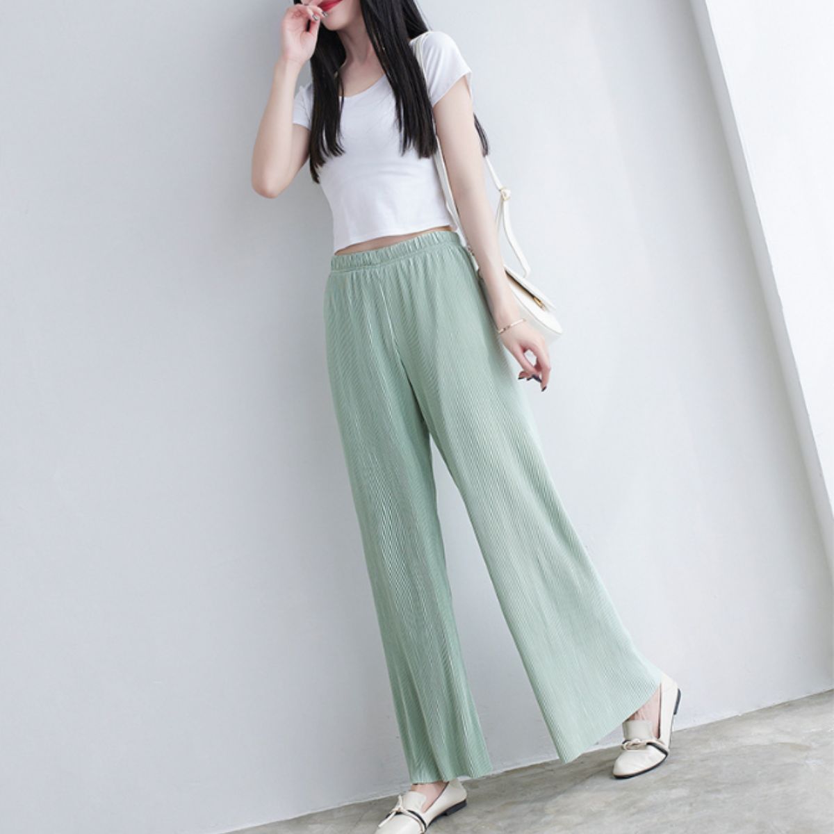 Pants/セルフカットプリーツワイドパンツ ST/No.22035