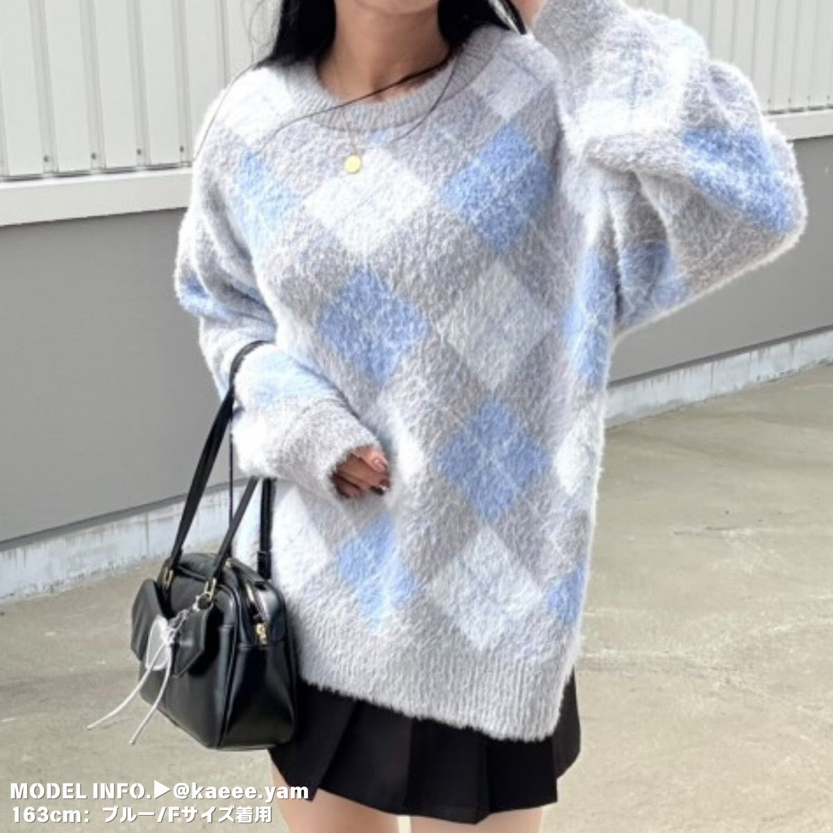 Knit/アーガイル柄ニットトップス ST/No.22040