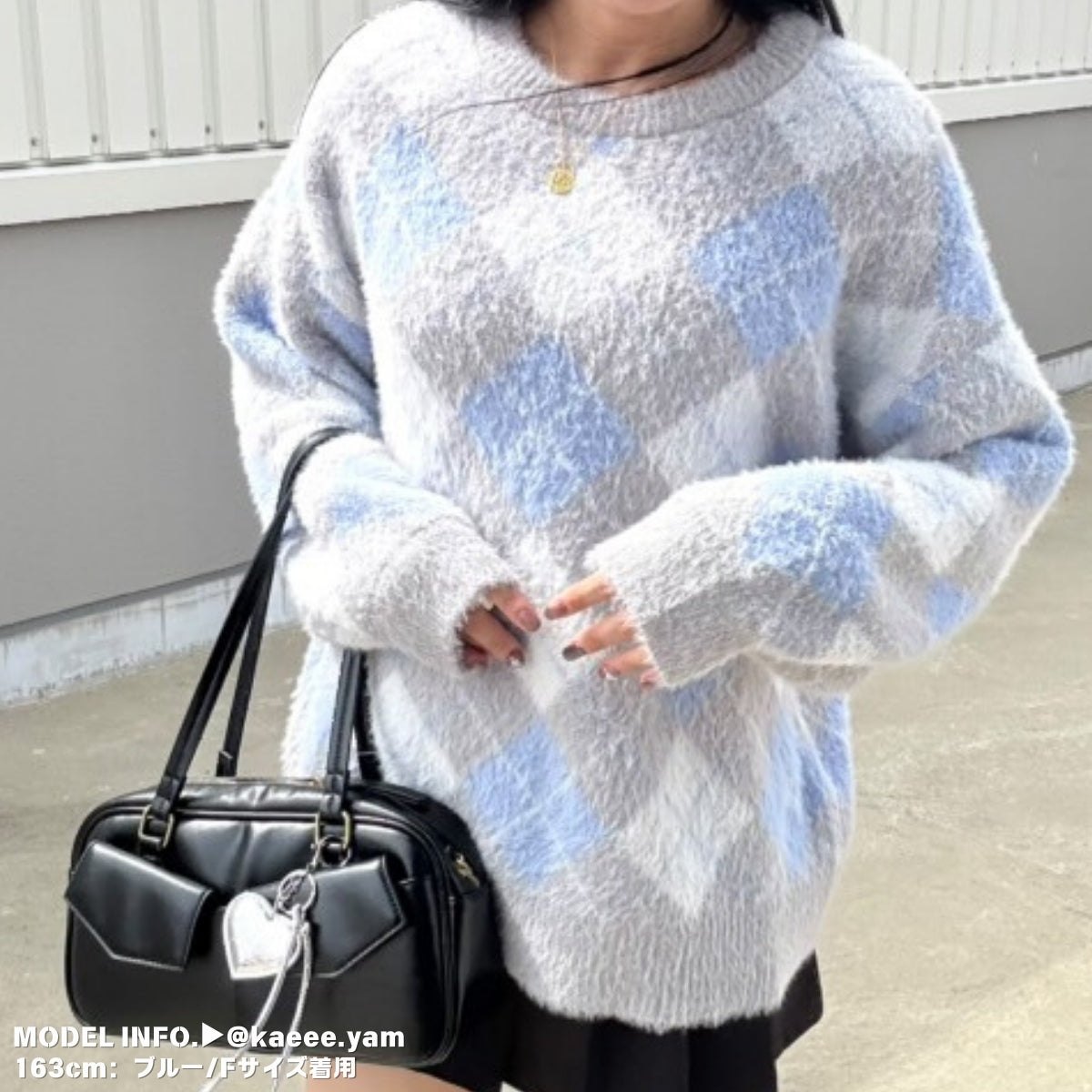 Knit/アーガイル柄ニットトップス ST/No.22040