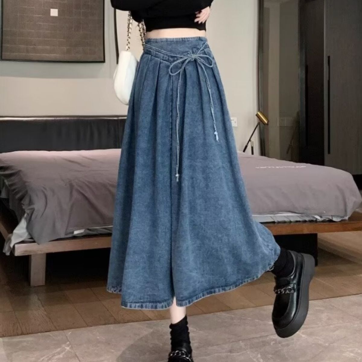 Skirt/フレアデニムロングスカート ST/No.22055