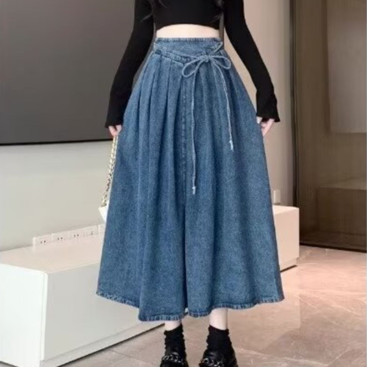 Skirt/フレアデニムロングスカート ST/No.22055