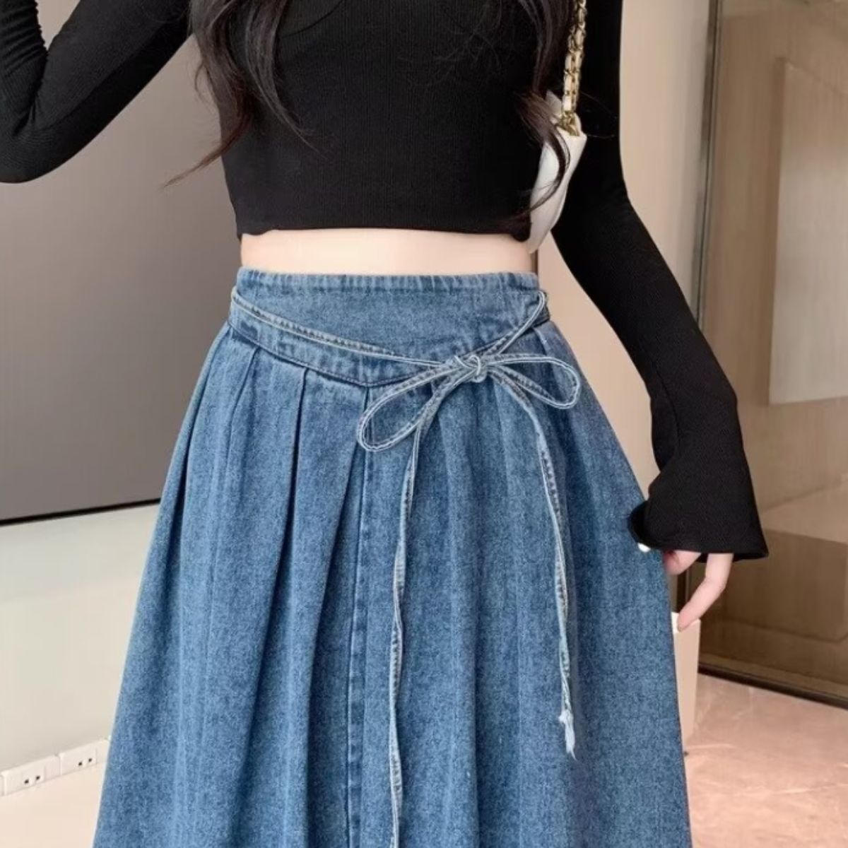 Skirt/フレアデニムロングスカート ST/No.22055