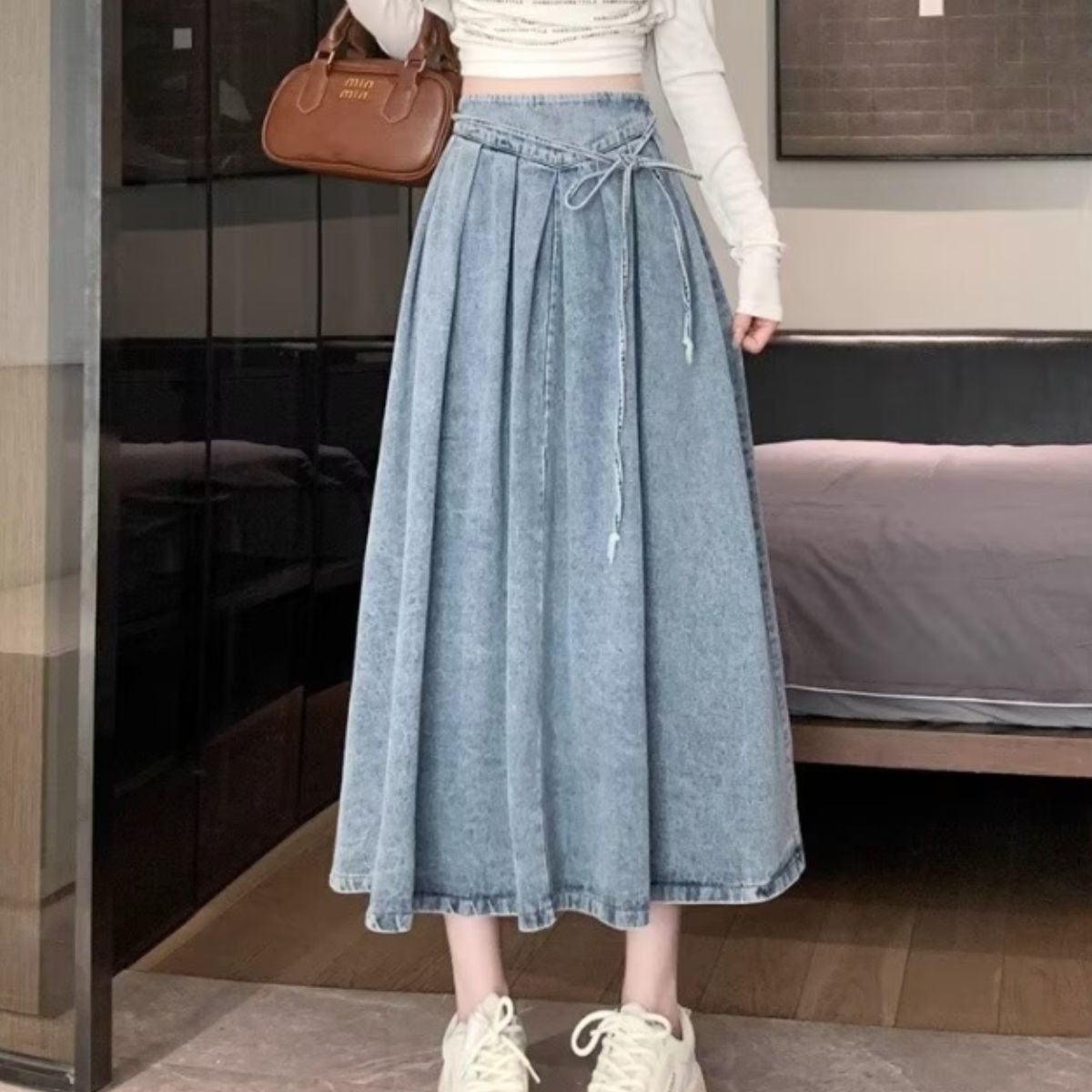 Skirt/フレアデニムロングスカート ST/No.22055