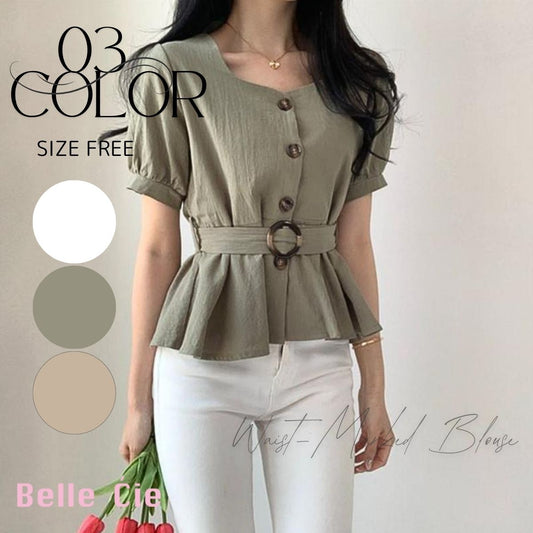 Blouse/ウエストマークレトロブラウス ST/No.22106