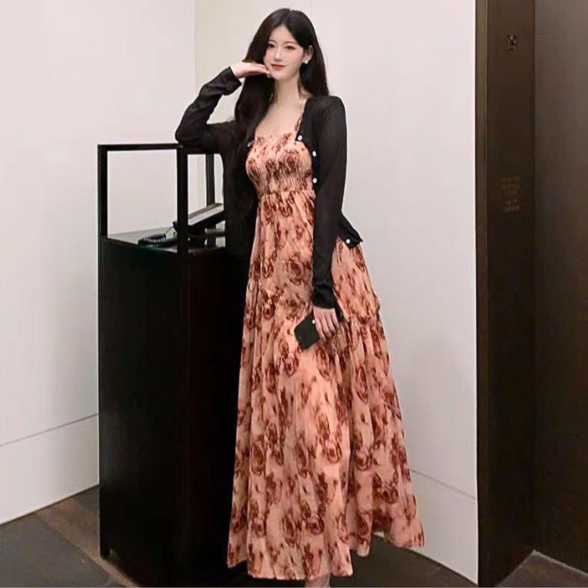 Dress/花総柄ロングワンピース ST/No.22135