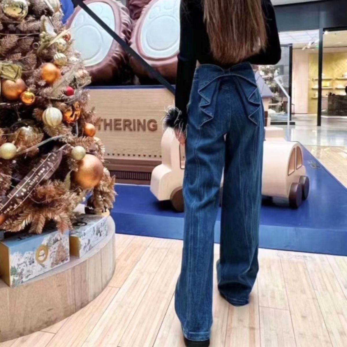 Pants/バックリボンストレートデニム ST/No.22137