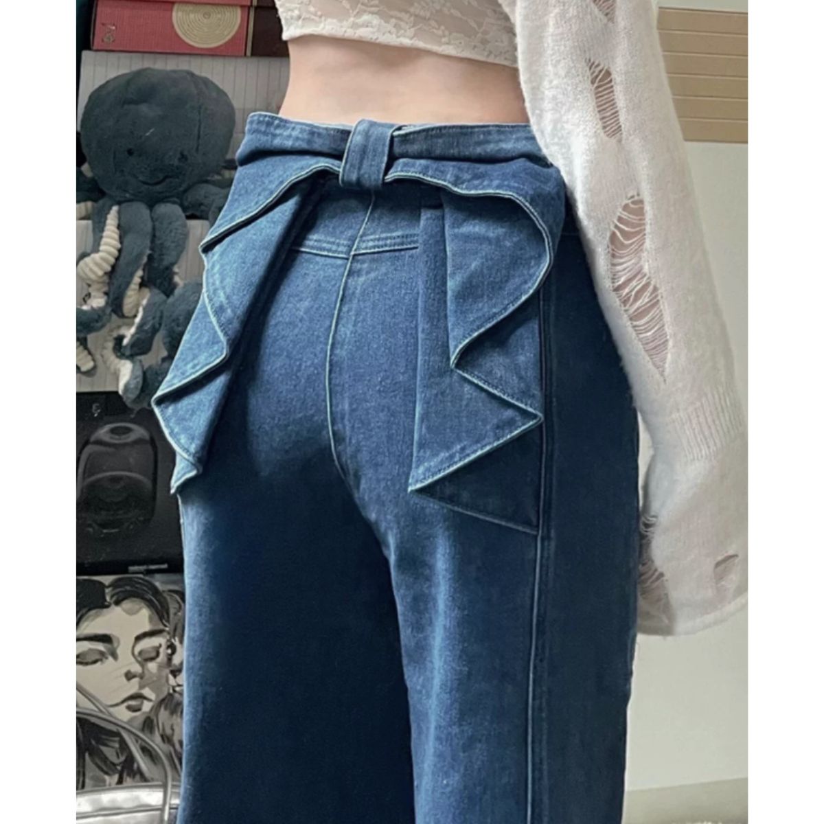 Pants/バックリボンストレートデニム ST/No.22137
