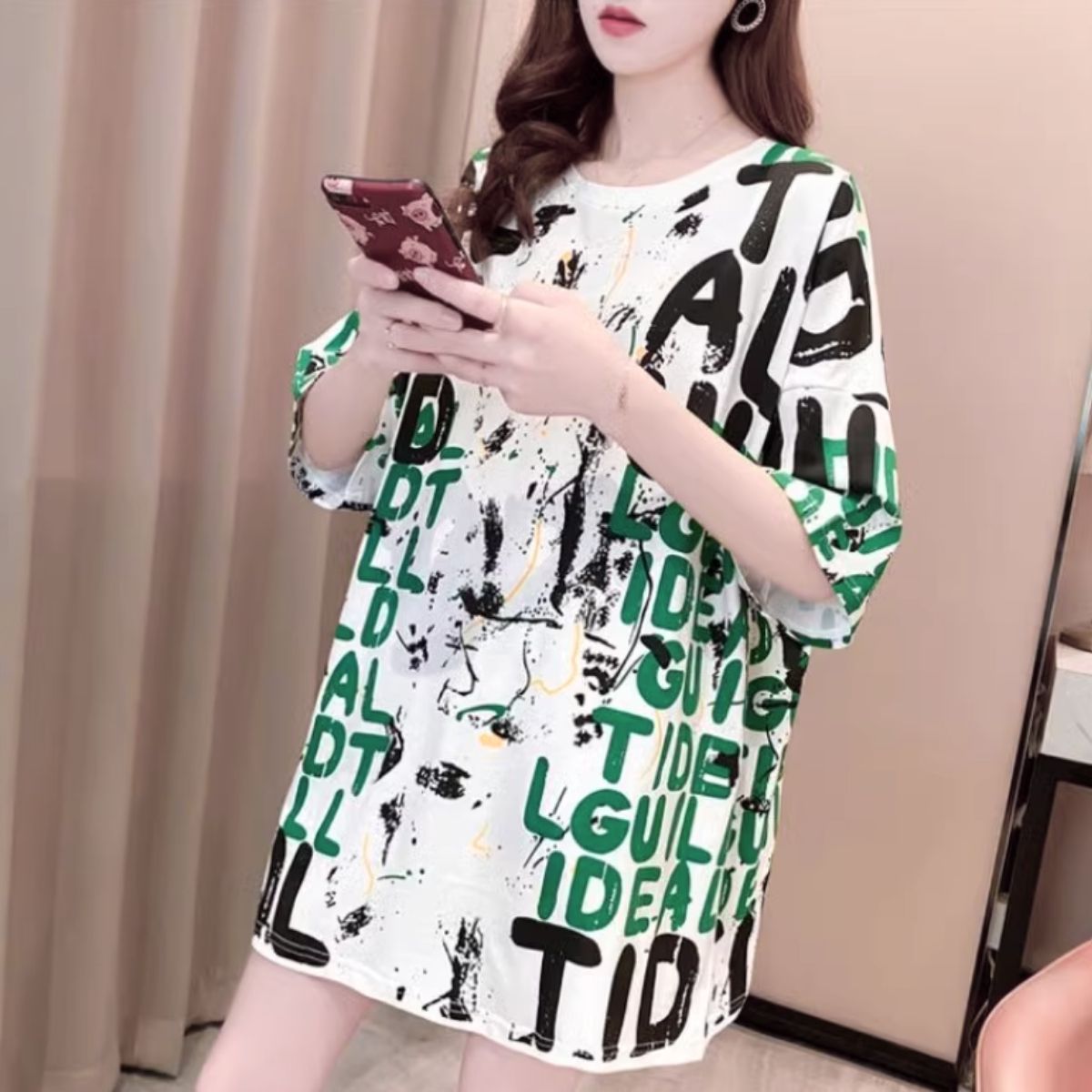 T-Shirts/ペイントロゴ総柄Tシャツ ST/No.22140