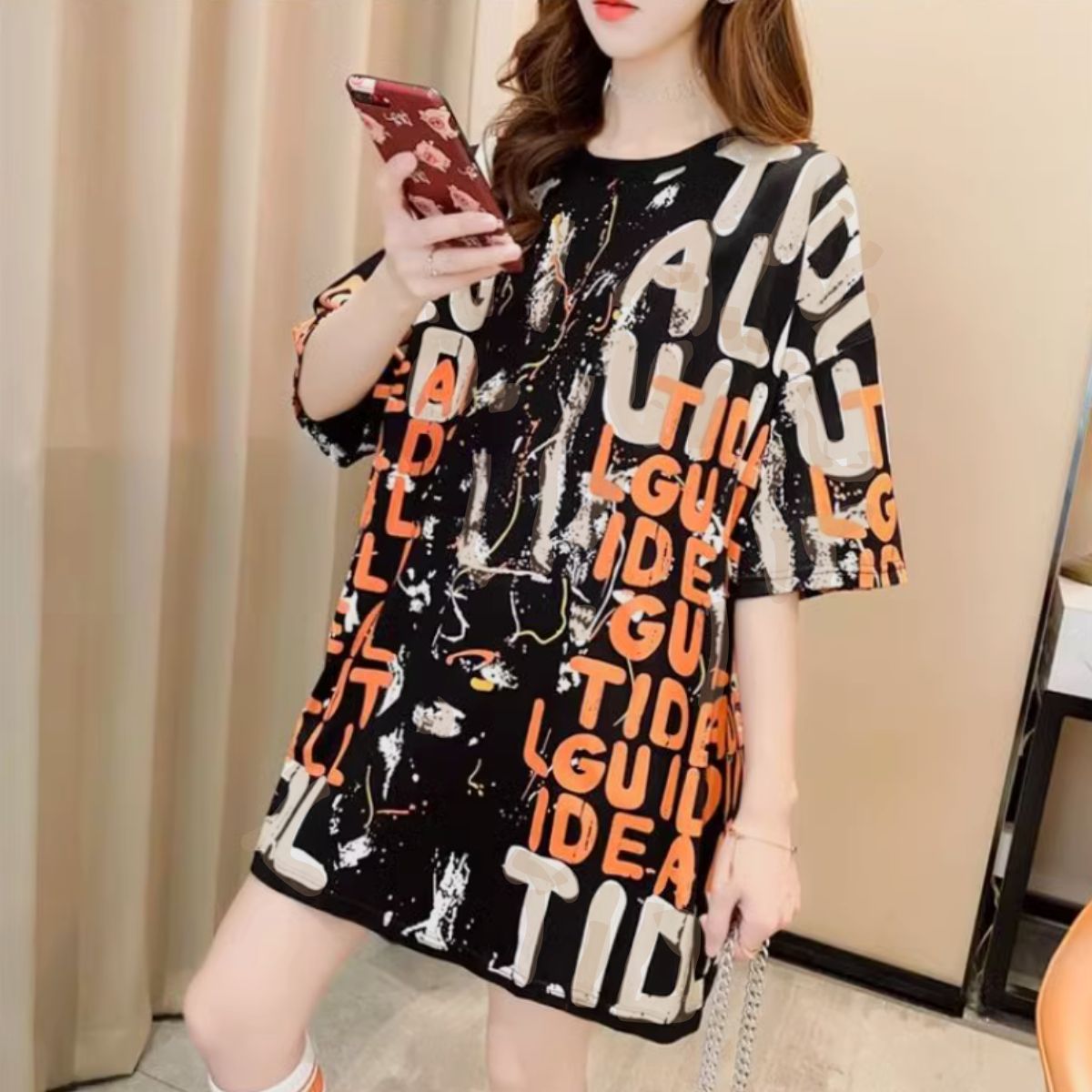 T-Shirts/ペイントロゴ総柄Tシャツ ST/No.22140