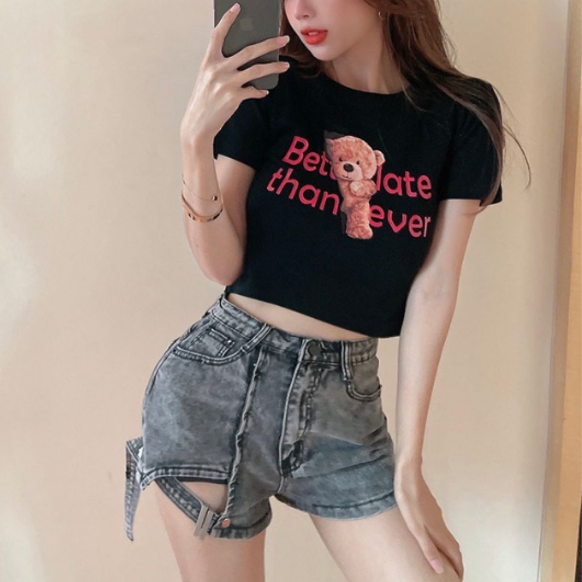 T-Shirts/ベアプリントショートTシャツ ST/No.22141