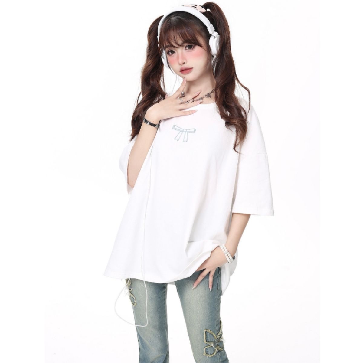 T-Shirts/バックリボンサブカルTシャツ ST/No.22142