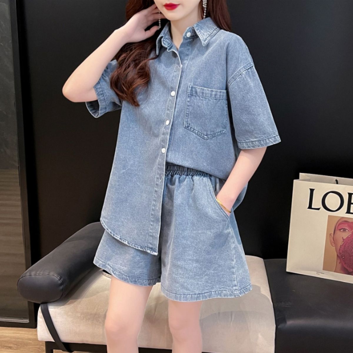 SetUp/ショートデニムセットアップ ST/No.22151