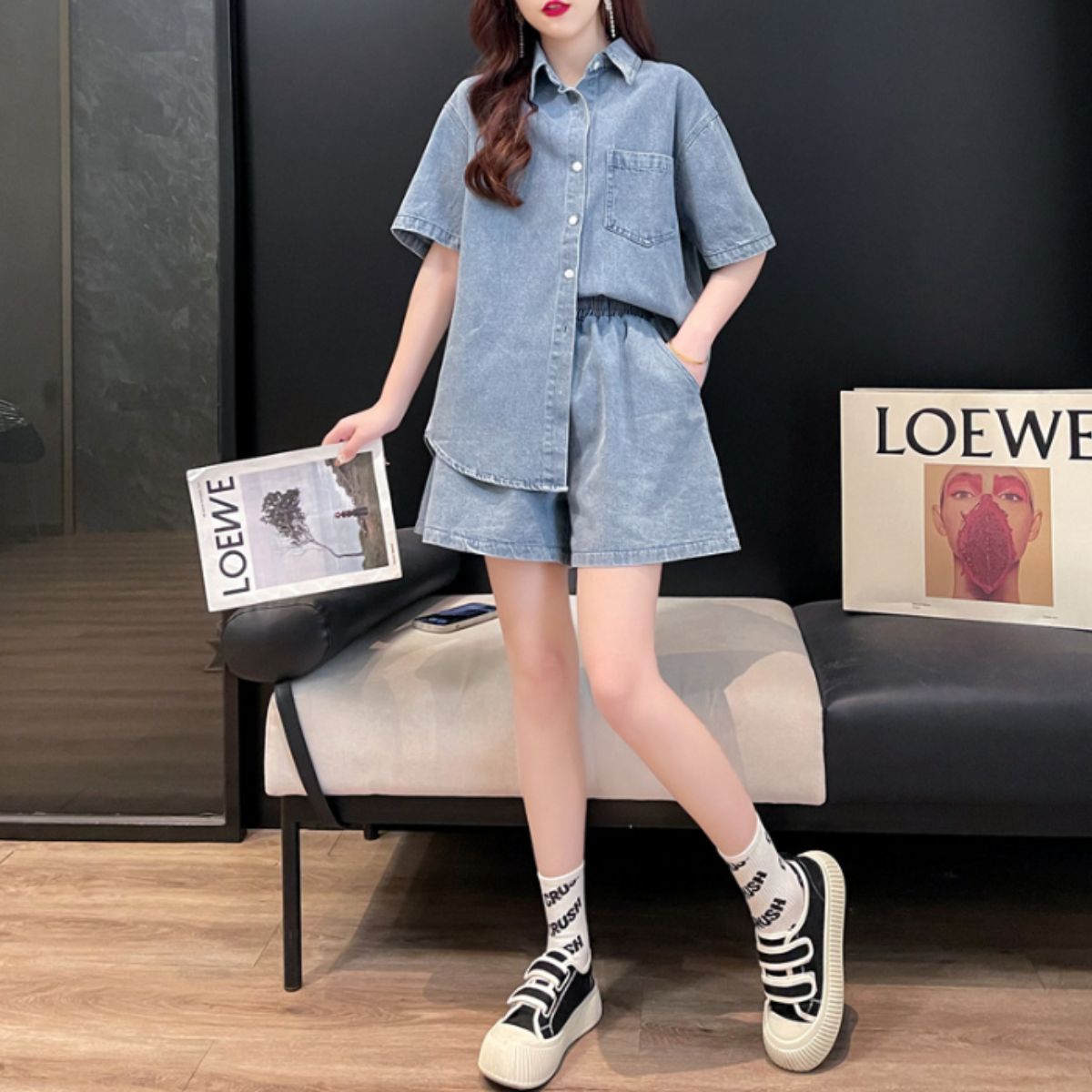 SetUp/ショートデニムセットアップ ST/No.22151