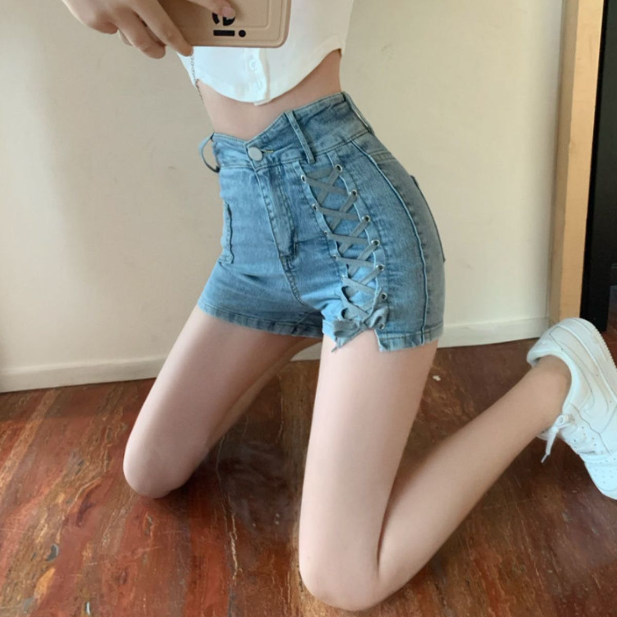 Pants/編み上げデザインショートパンツ ST/No.22152