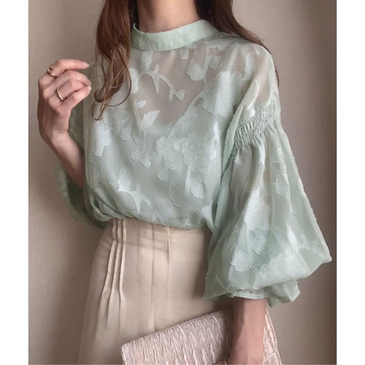 Blouse/ジャガードシアーブラウス ST/No.22153