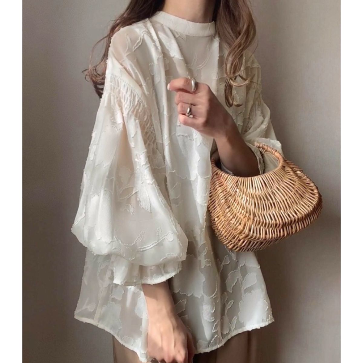 Blouse/ジャガードシアーブラウス ST/No.22153