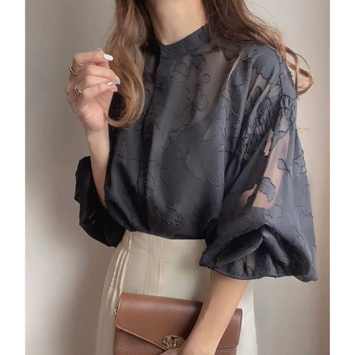 Blouse/ジャガードシアーブラウス ST/No.22153