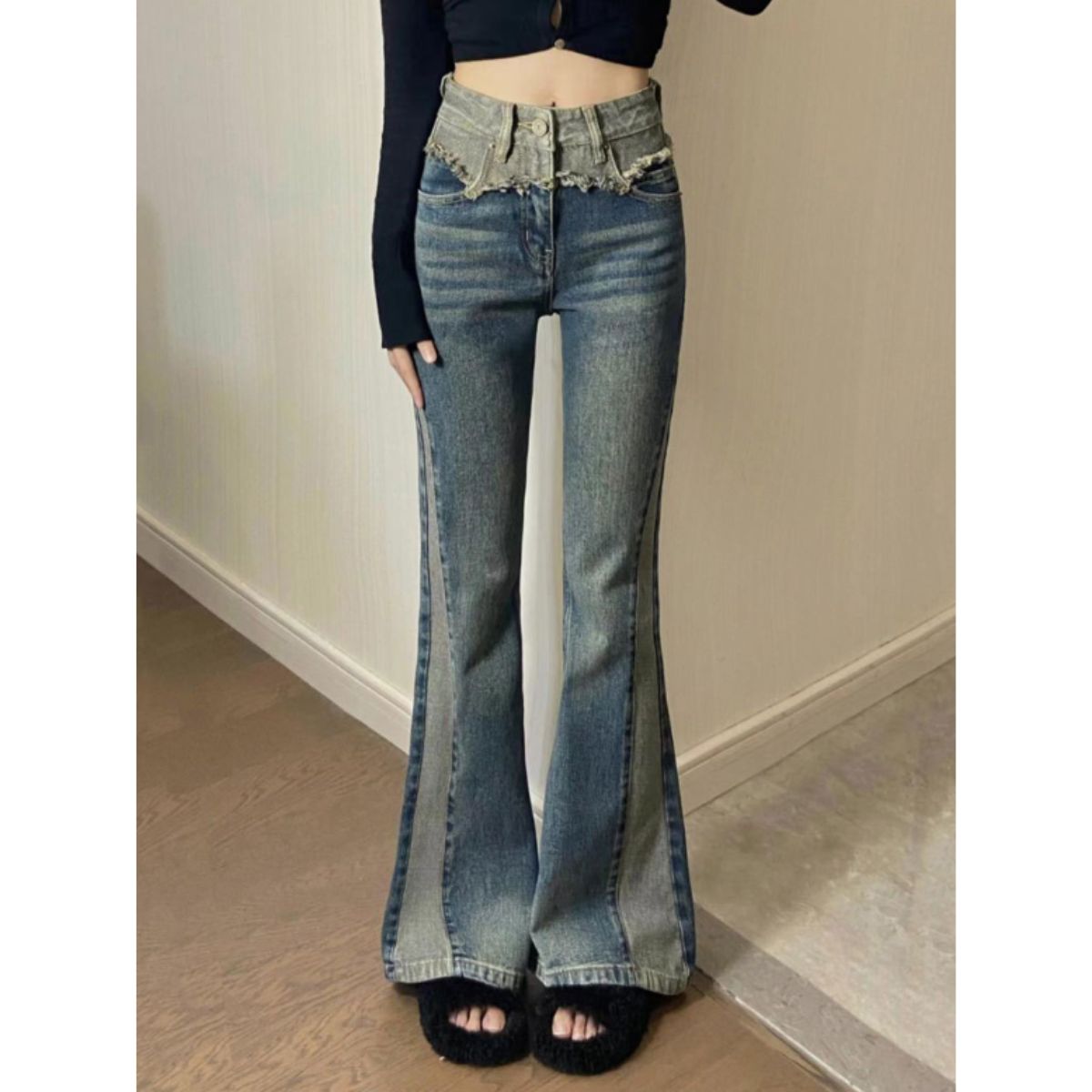Pants/ウエスト切替フレアデニム ST/No.22157