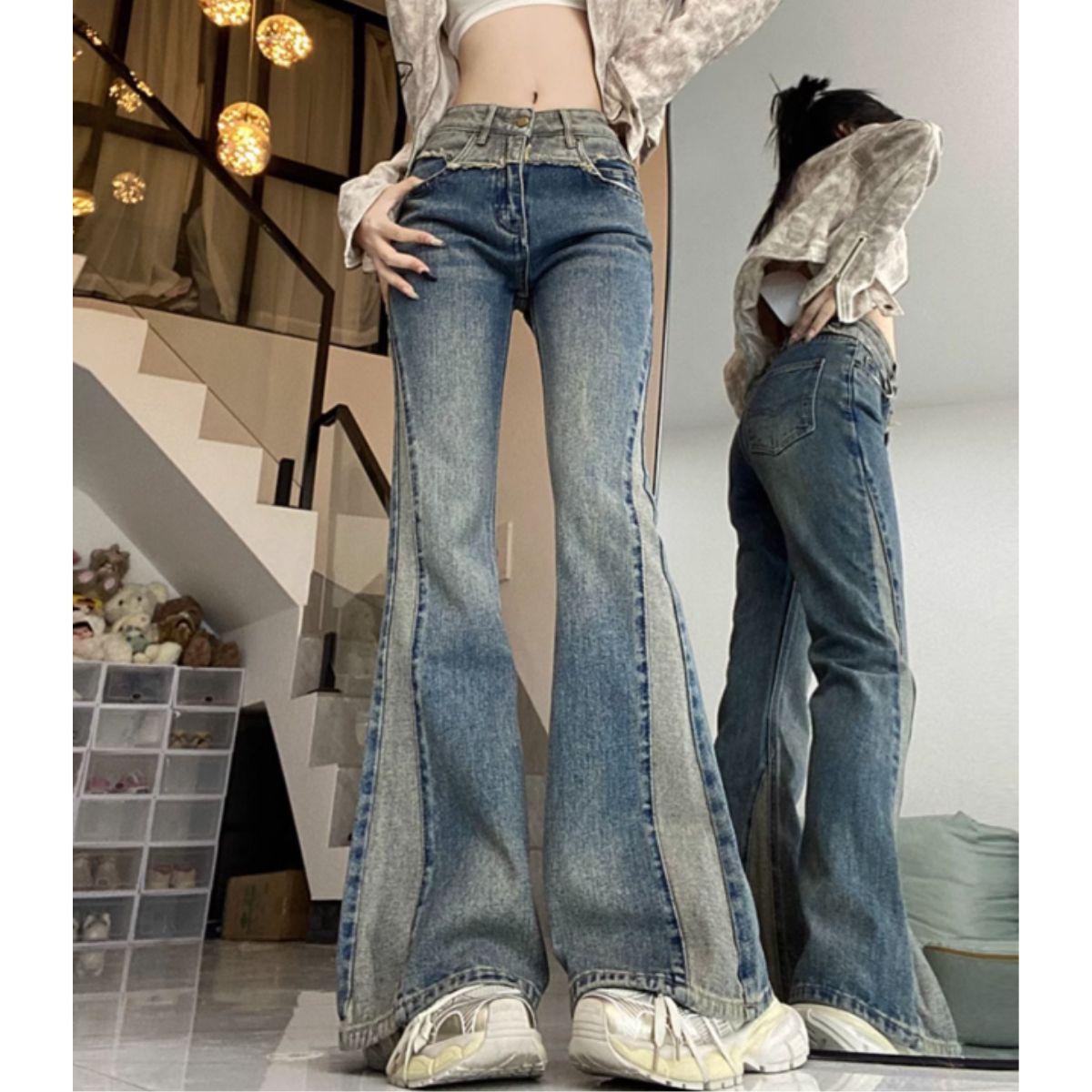 Pants/ウエスト切替フレアデニム ST/No.22157