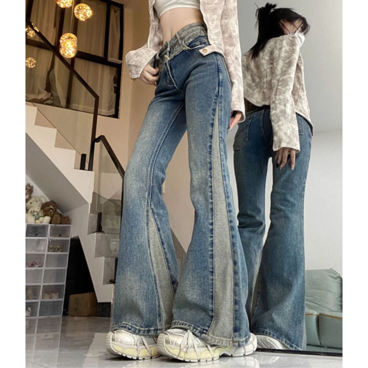 Pants/ウエスト切替フレアデニム ST/No.22157