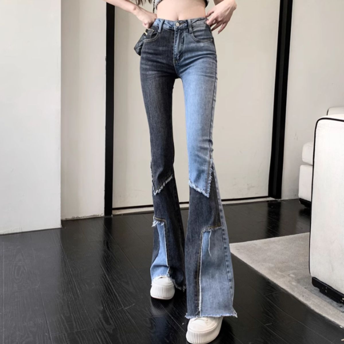 Pants/パネル切替フレアデニム ST/No.22158