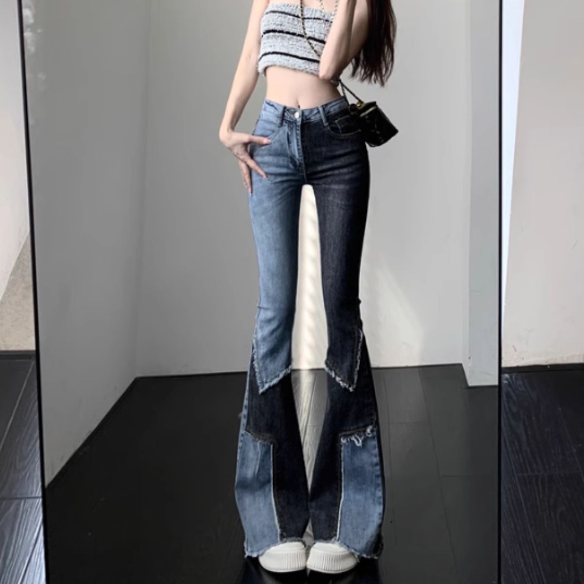 Pants/パネル切替フレアデニム ST/No.22158