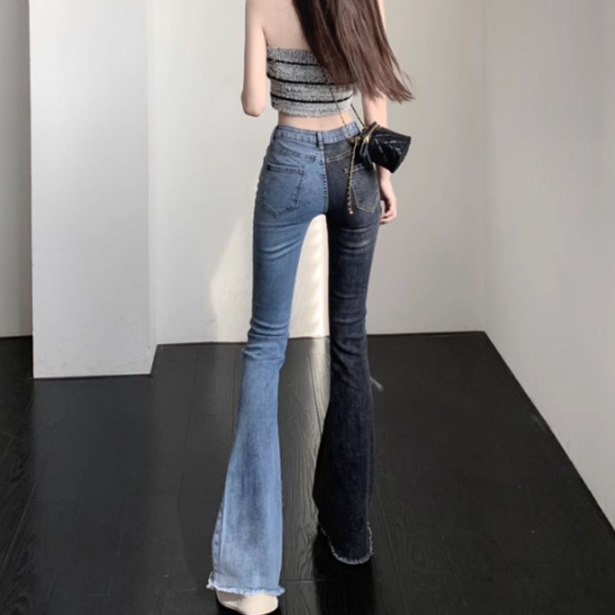 Pants/パネル切替フレアデニム ST/No.22158