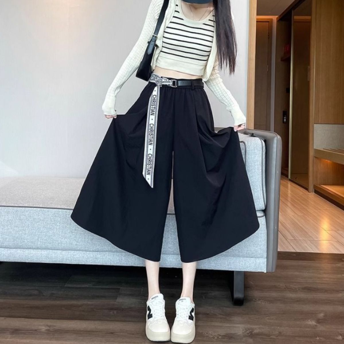 Pants/ロゴベルトリラックススカーチョ ST/No.22190
