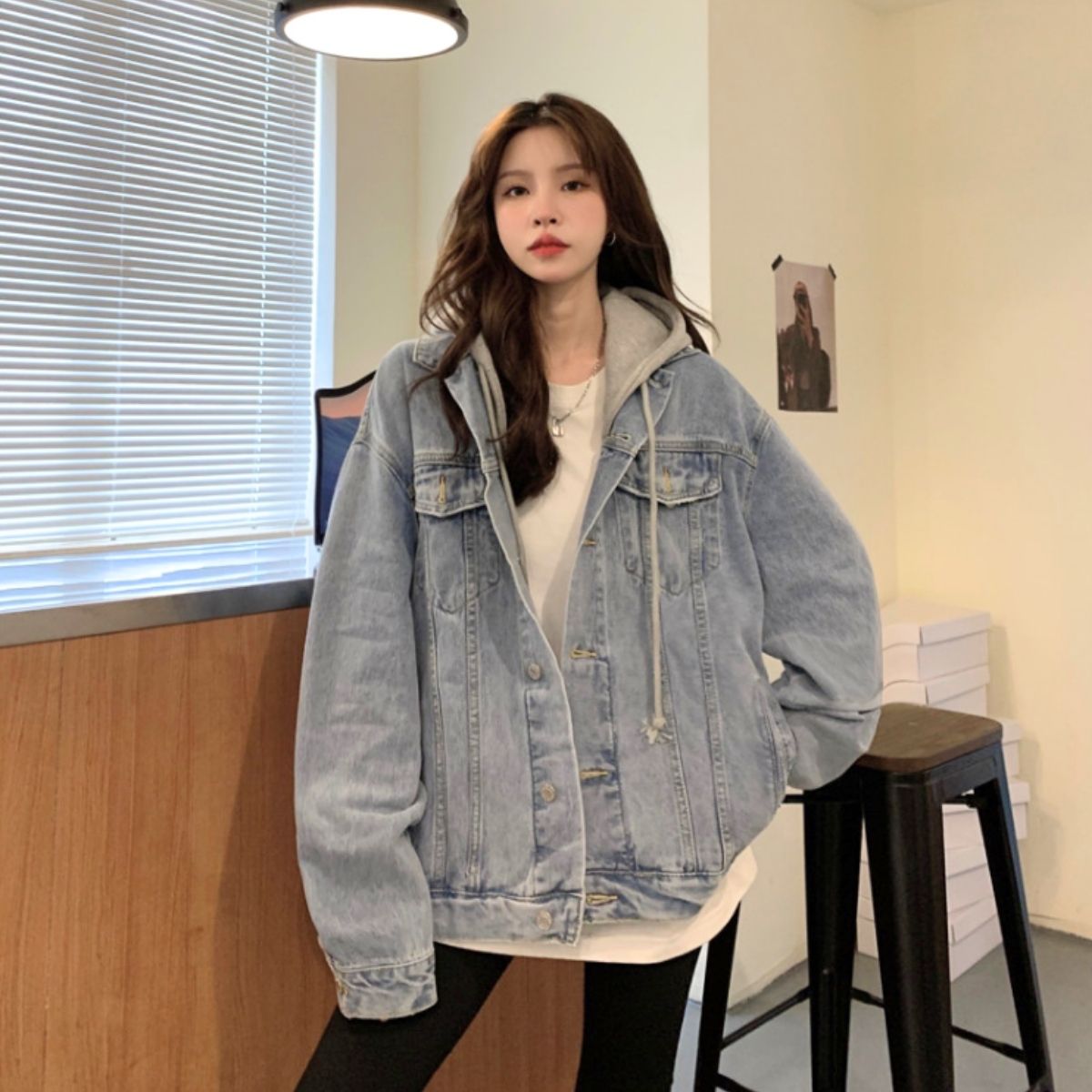 Jacket/フード付きデニムジャケット ST/No.22196