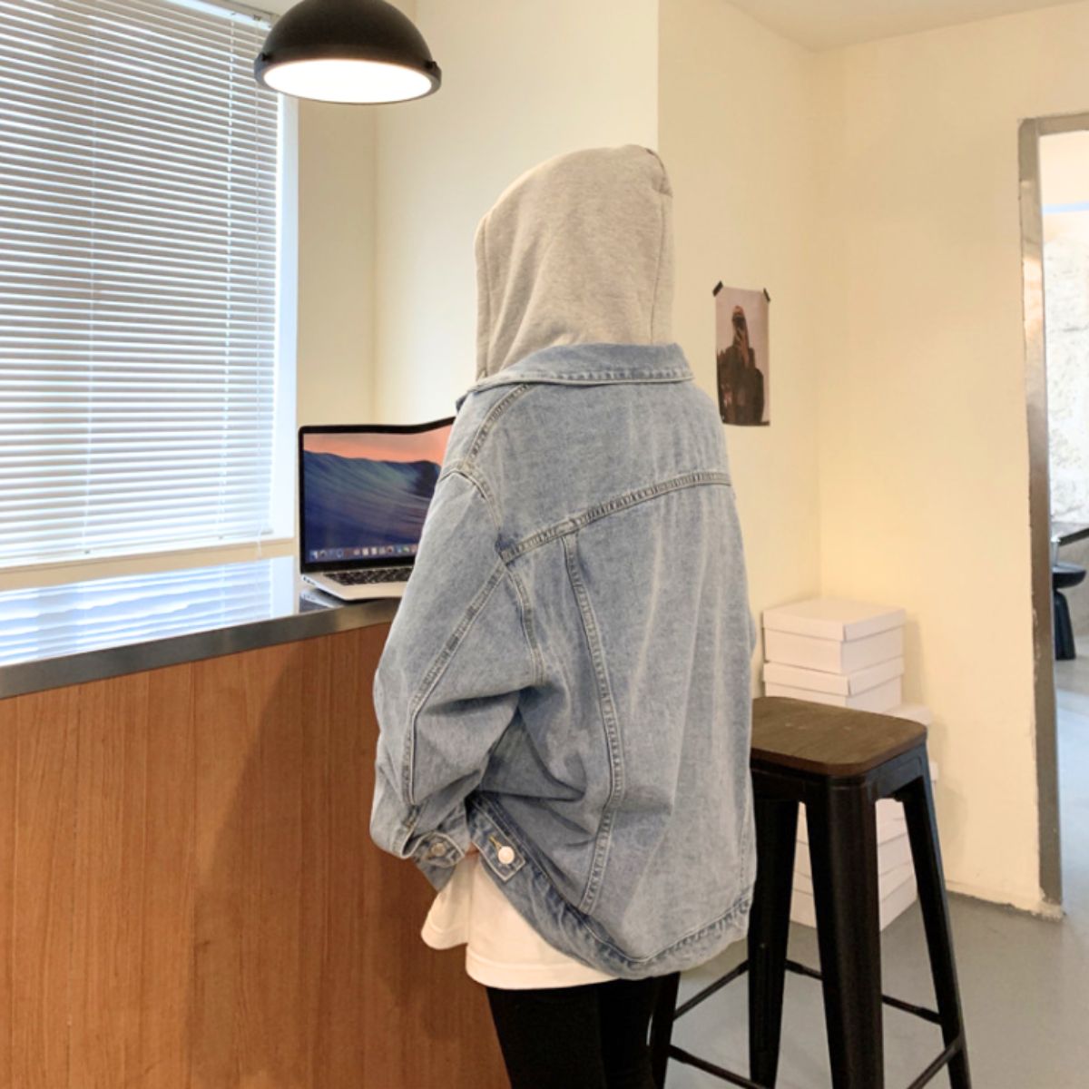 Jacket/フード付きデニムジャケット ST/No.22196