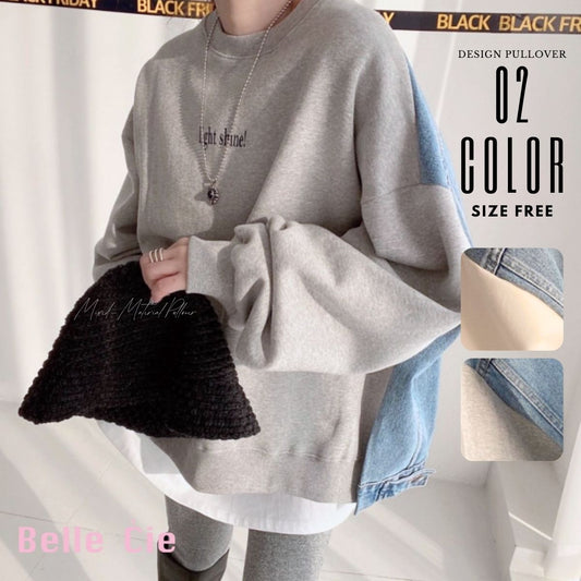 Tops/デニム切替オーバースウェット ST/No.22197