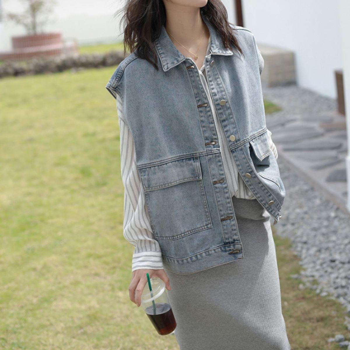 Vest/オーバーサイズデニムベスト ST/No.22200