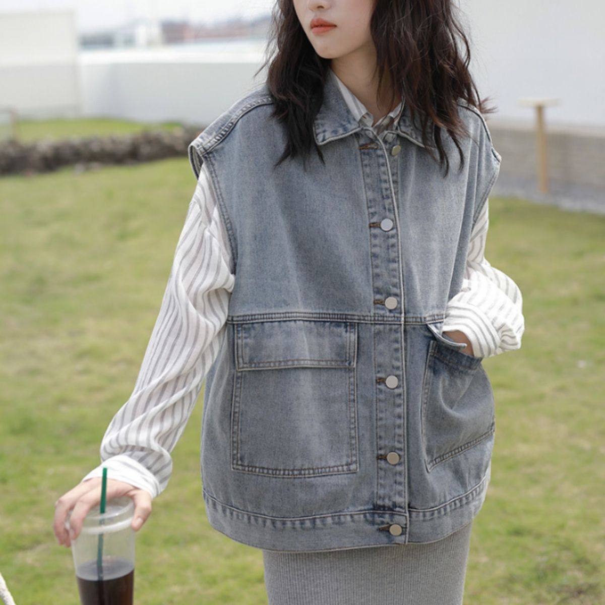 Vest/オーバーサイズデニムベスト ST/No.22200