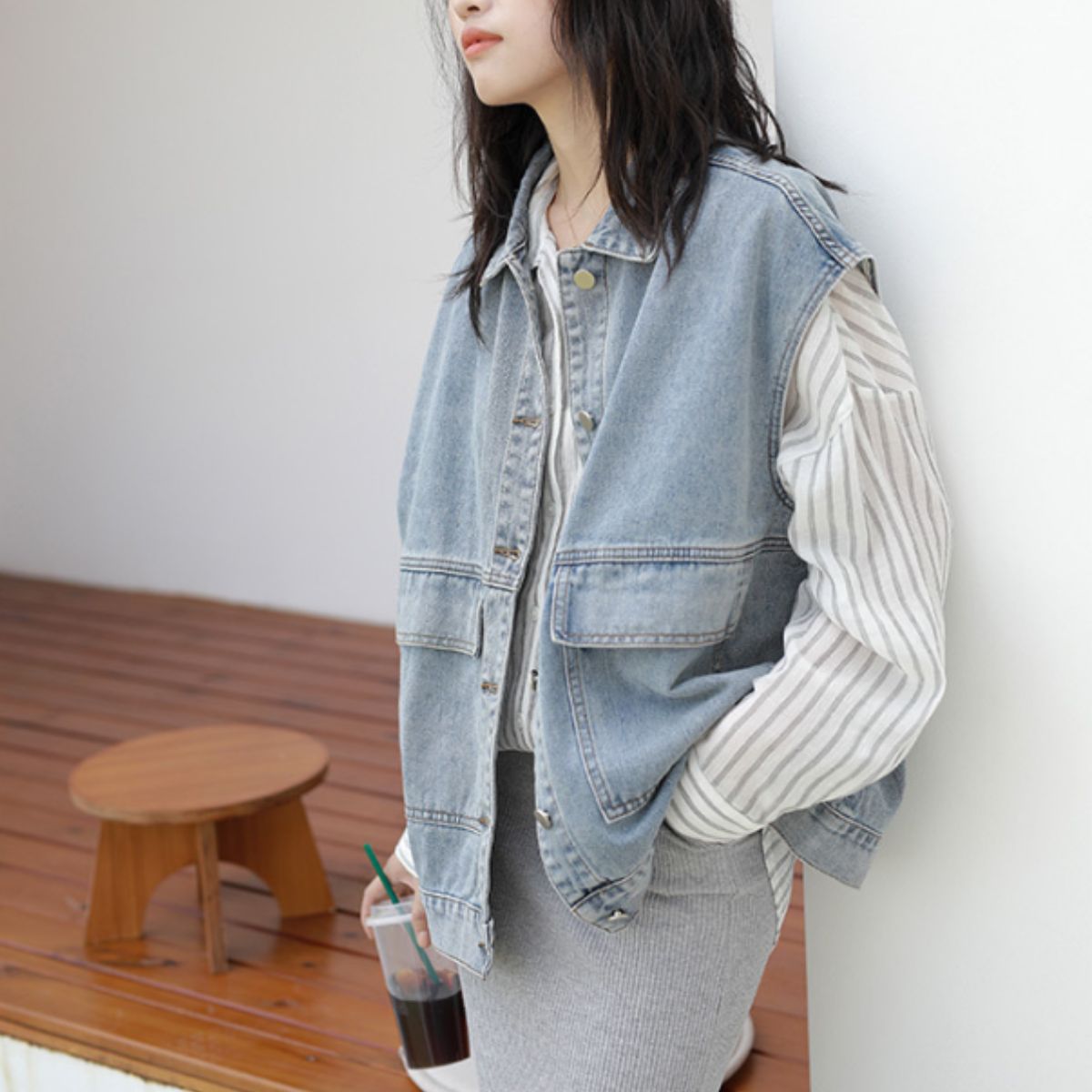 Vest/オーバーサイズデニムベスト ST/No.22200