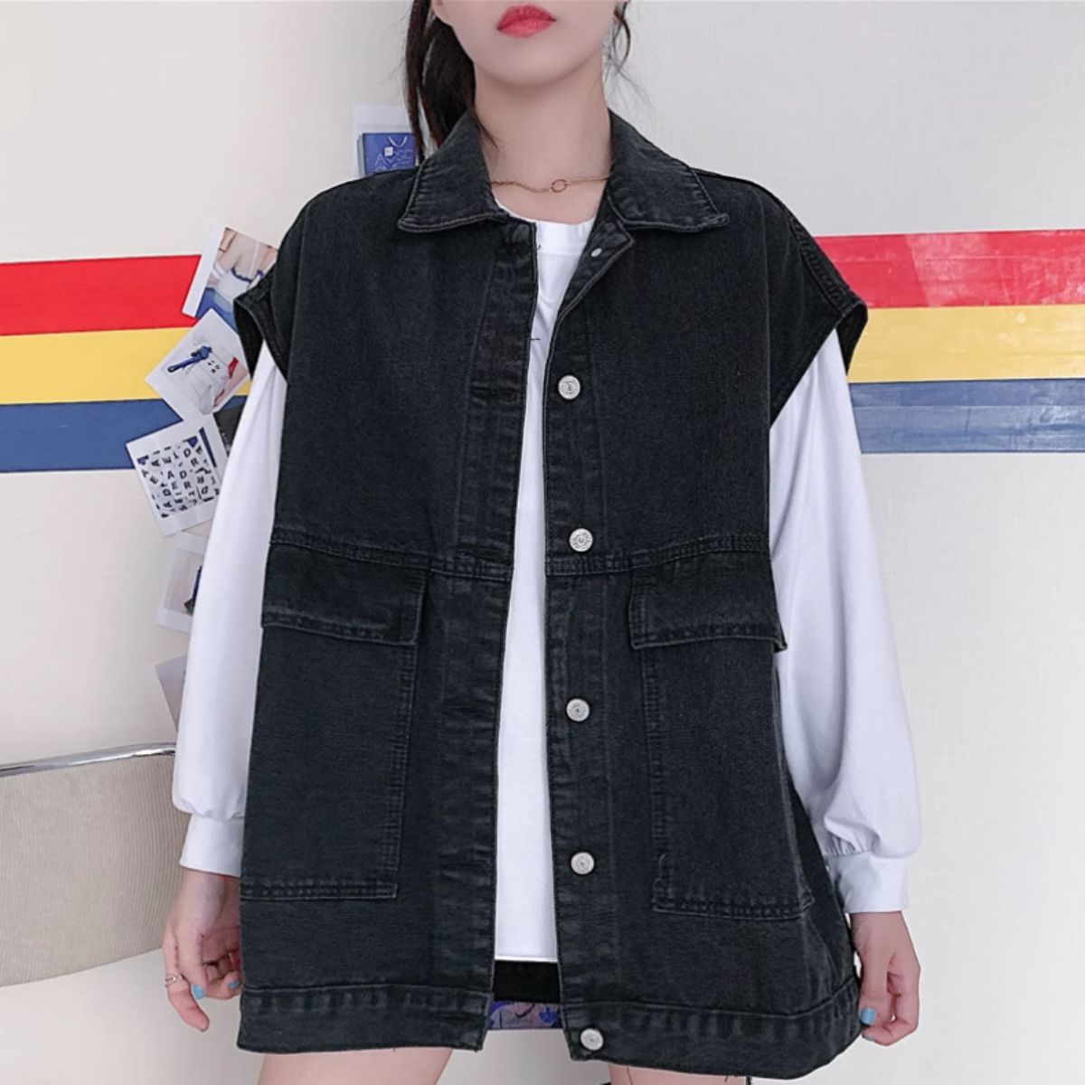 Vest/オーバーサイズデニムベスト ST/No.22200