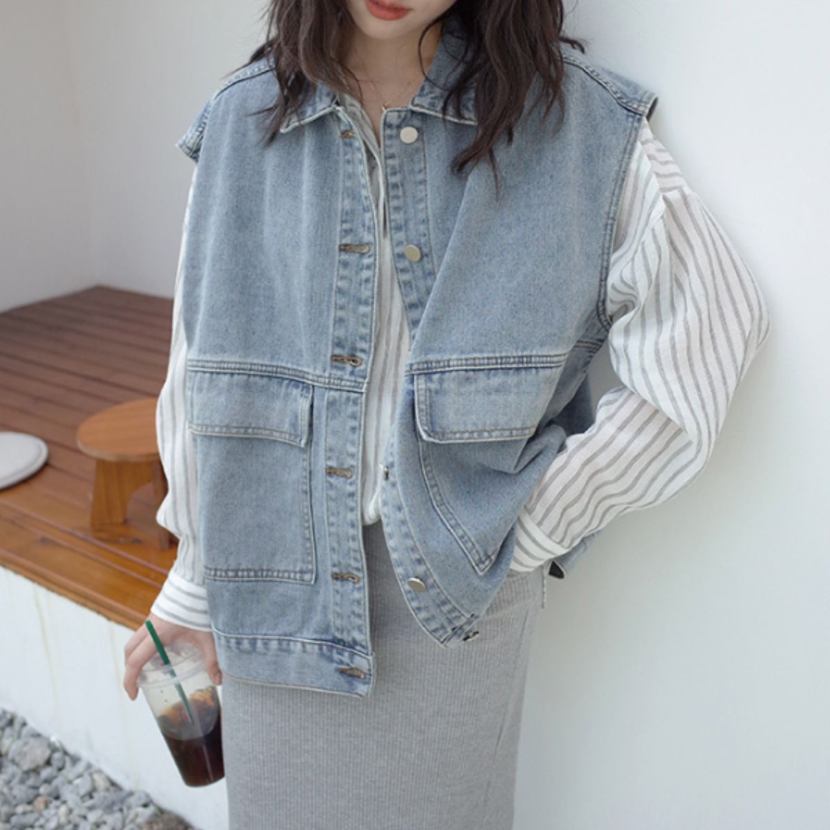 Vest/オーバーサイズデニムベスト ST/No.22200