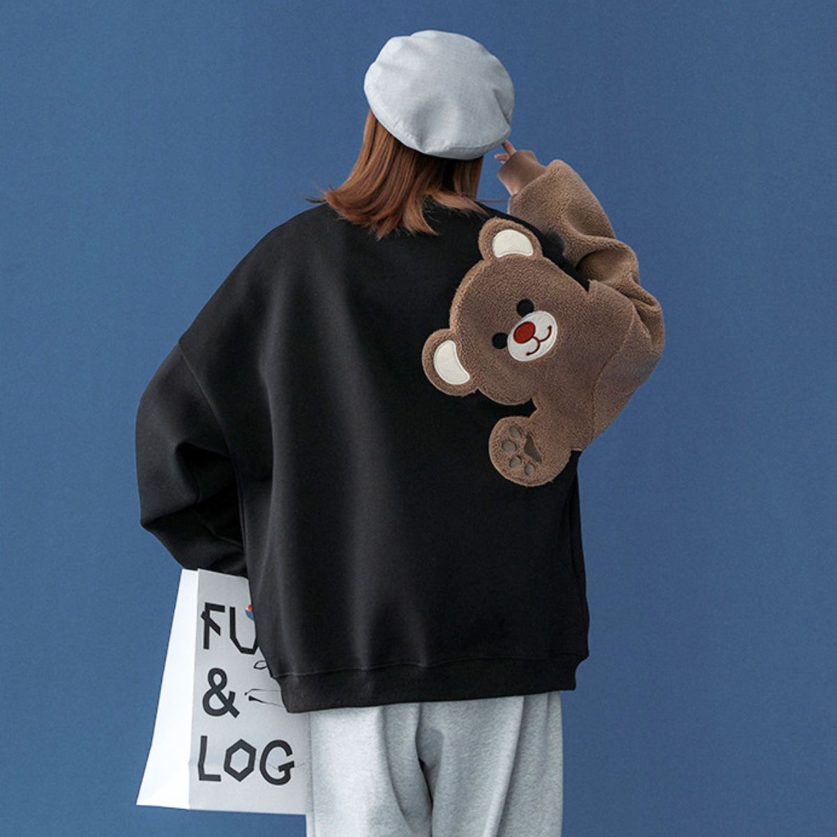 Tops/くまスリーブ裏起毛トレーナー ST/No.22202