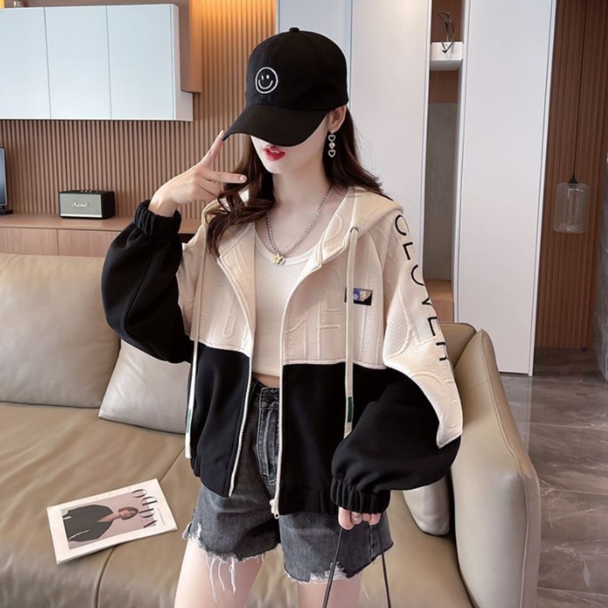 Parka/バイカラージップアップパーカー ST/No.22207