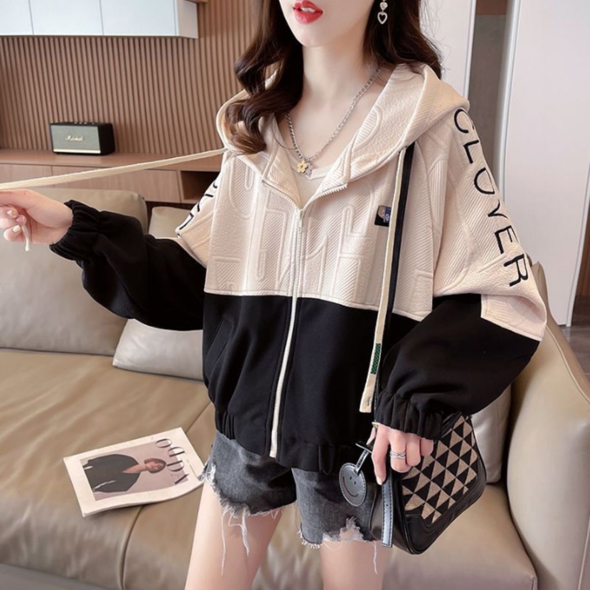 Parka/バイカラージップアップパーカー ST/No.22207