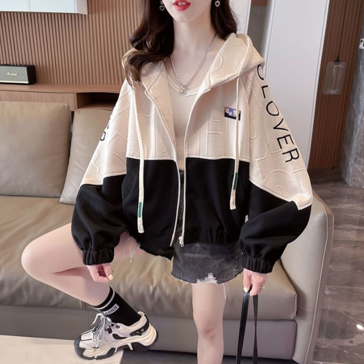 Parka/バイカラージップアップパーカー ST/No.22207