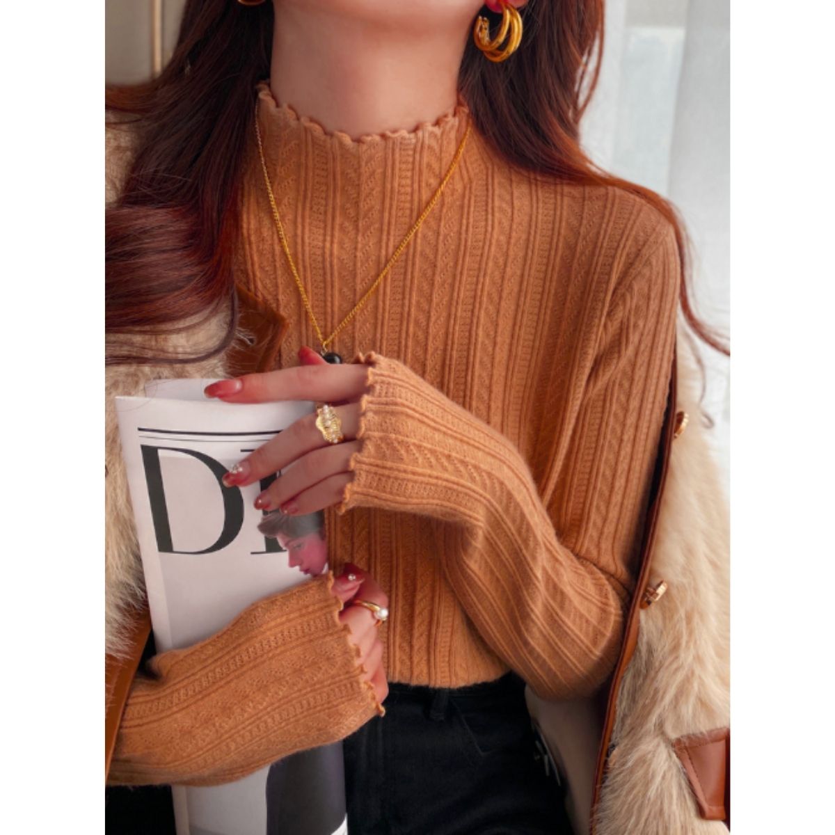 Knit/メロウフリルハイネックニット ST/No.22209