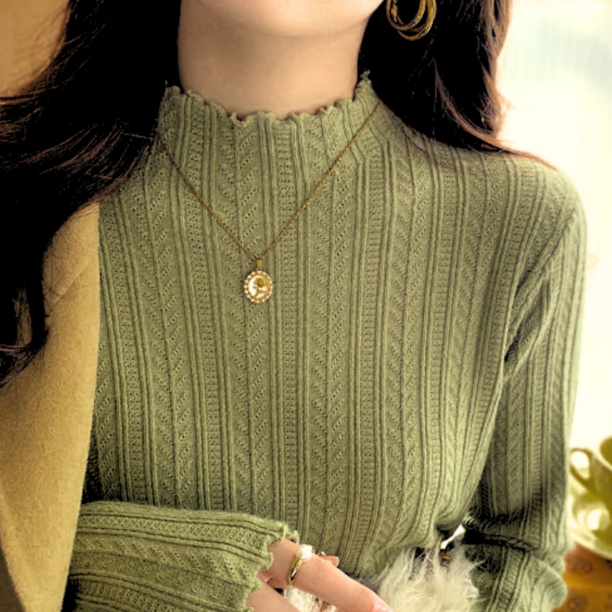 Knit/メロウフリルハイネックニット ST/No.22209