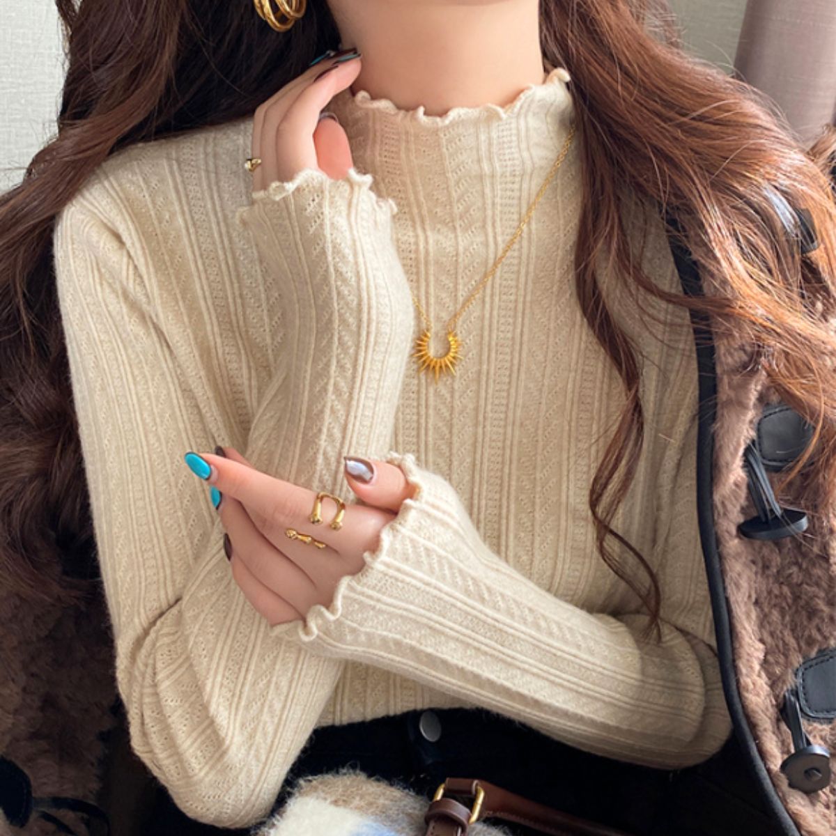 Knit/メロウフリルハイネックニット ST/No.22209