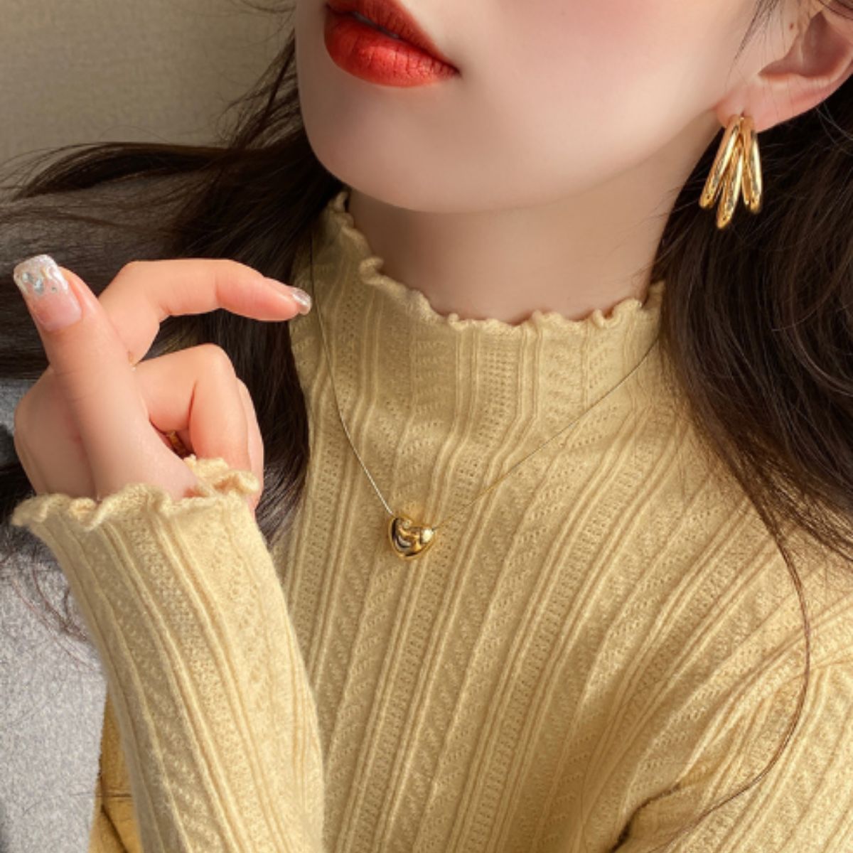 Knit/メロウフリルハイネックニット ST/No.22209