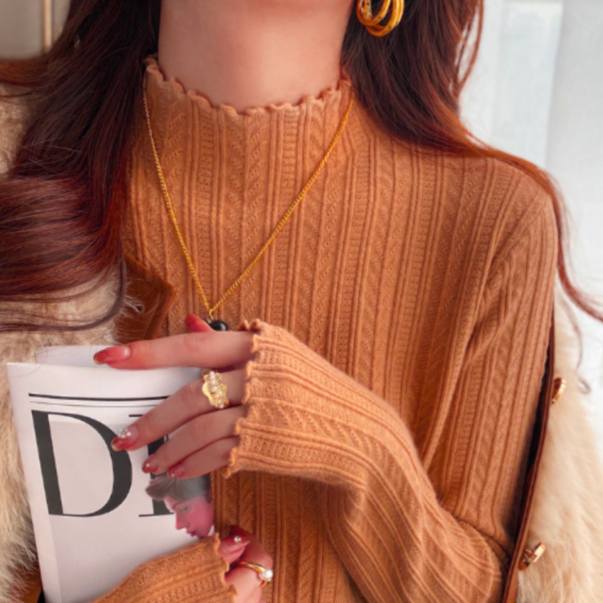Knit/メロウフリルハイネックニット ST/No.22209