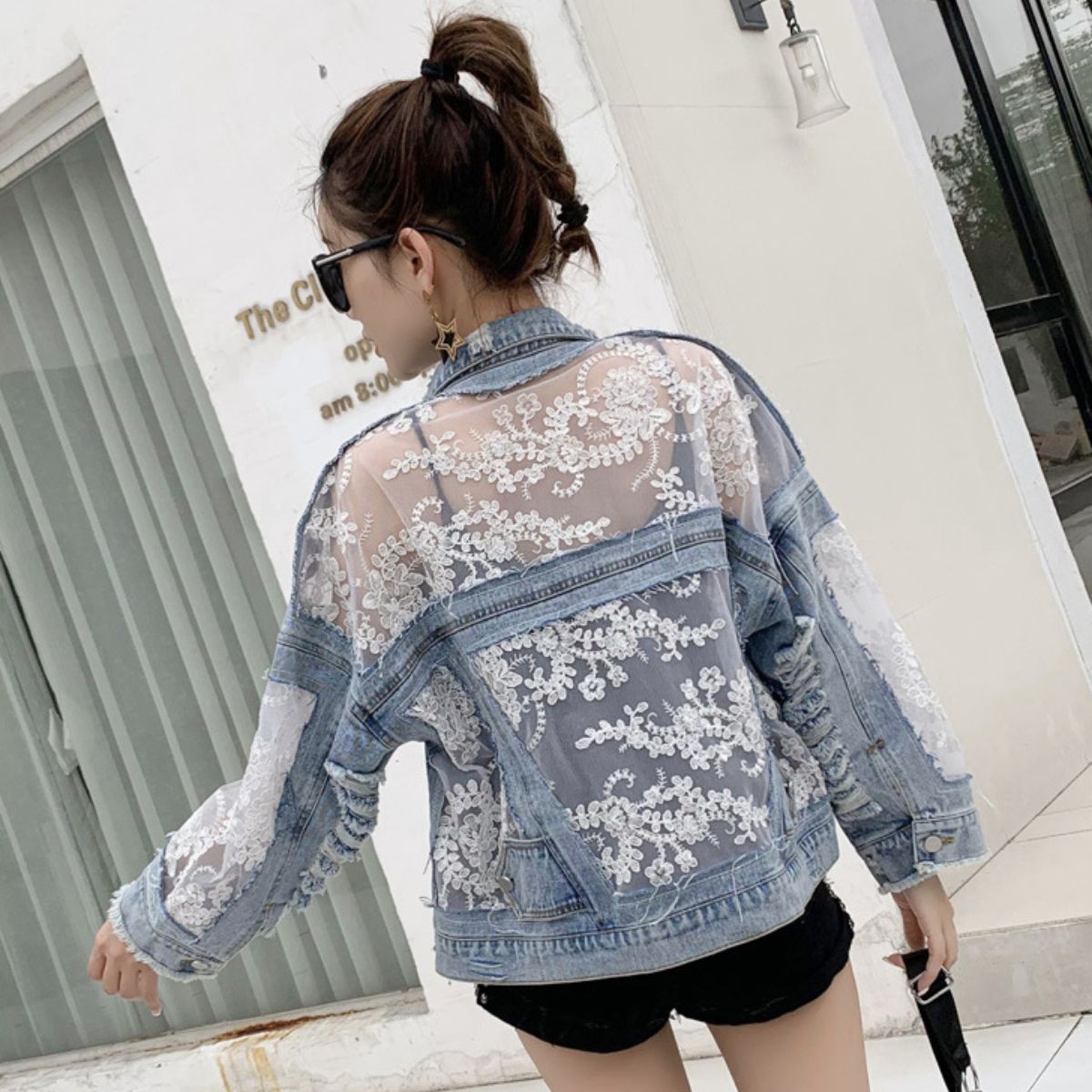 Jacket/レース切替デニムジャケット ST/No.22211