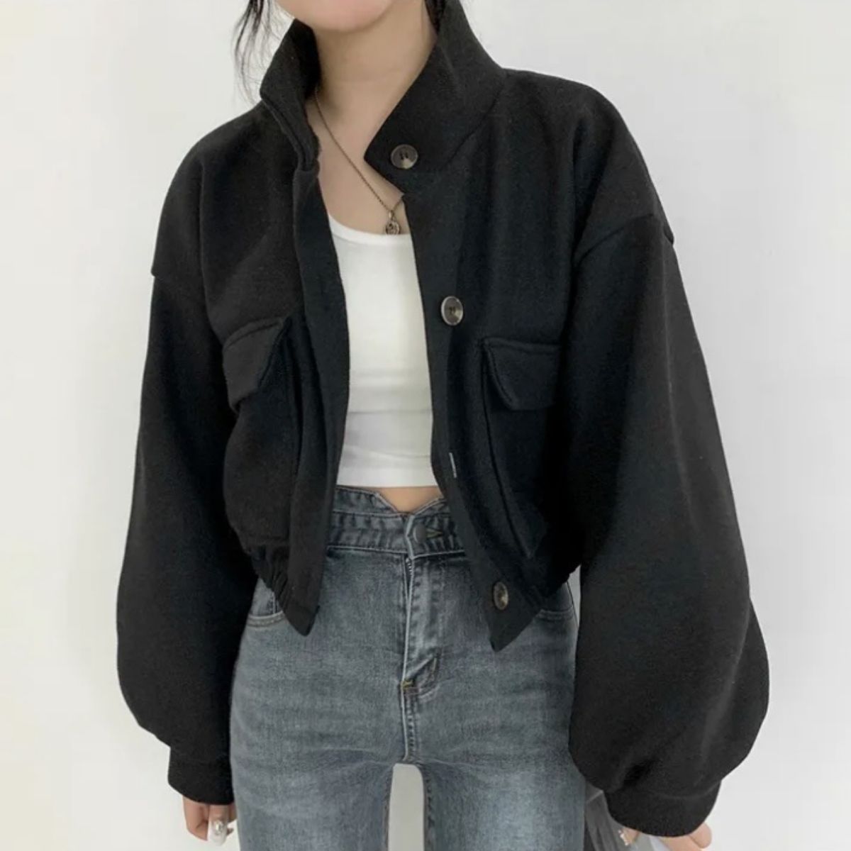 Blouson/ウールタッチショートブルゾン ST/No.22217