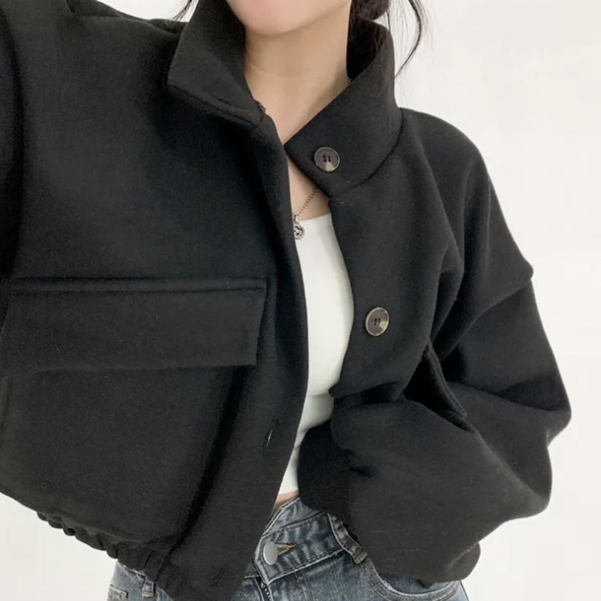 Blouson/ウールタッチショートブルゾン ST/No.22217