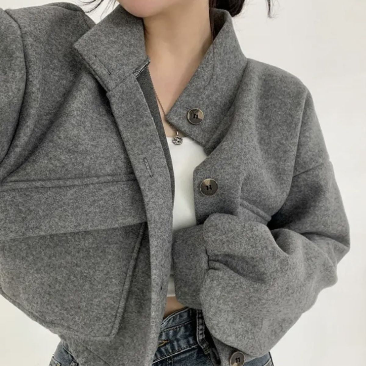 Blouson/ウールタッチショートブルゾン ST/No.22217