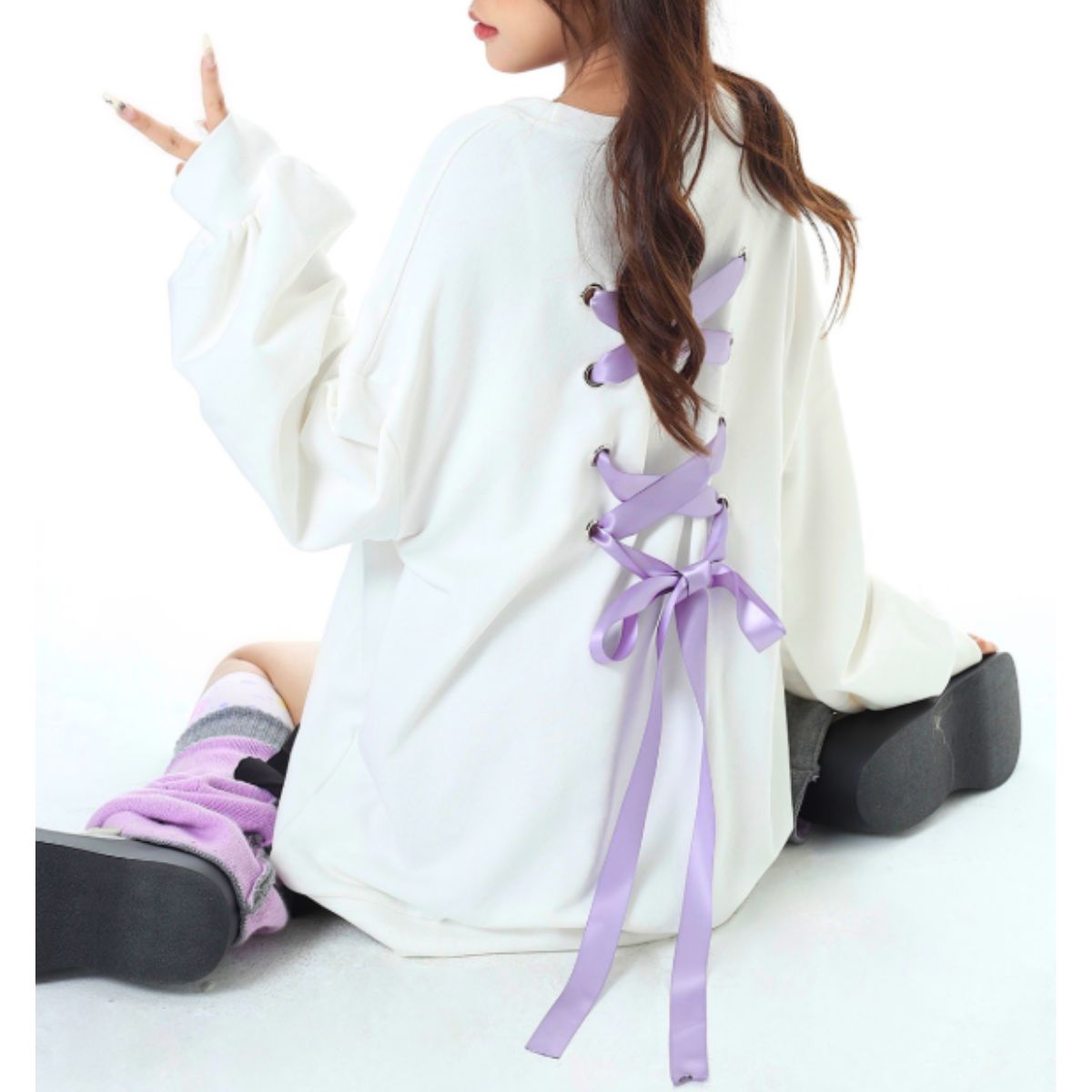 Tops/バックリボンデザインプルオーバー ST/No.22218